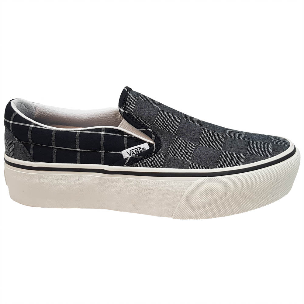 Vans Classic Slip On Woven Check black grey A and B Webshop