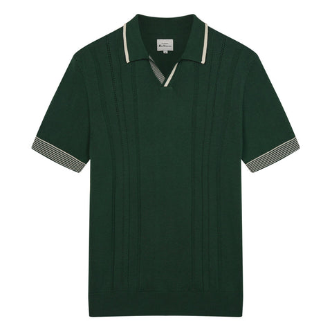 Ben Sherman Knit Polo Shirt Green