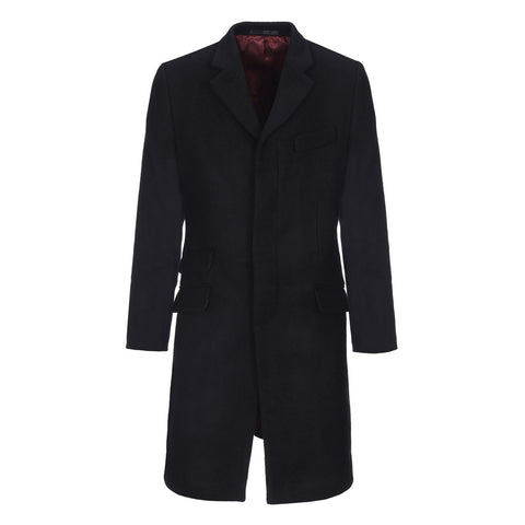 Merc Walesby Tailored Wool Overcoat black