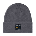 Alpha Industries Label Beanie vintage grey