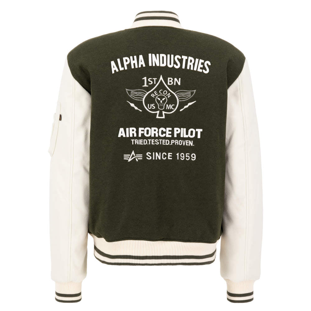 Alpha Industries Varsity Air Force Jacket dark olive – A and B Webshop