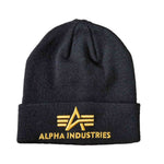 Alpha Industries 3D Beanie black/yellow gold