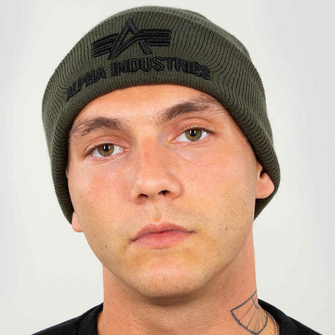 Alpha Industries 3D Beanie dark green
