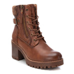 Refresh Block Heel Lace Boots Camel