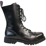 Alpha Rangers 10-loch Boot Festival Army Gothic Leder Springerstiefel Stahlkappe