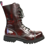 Alpha Rangers 10-loch Boot Festival Army Gothic Leder Springerstiefel Stahlkappe