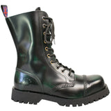 Alpha Rangers 10-loch Boot Festival Army Gothic Leder Springerstiefel Stahlkappe