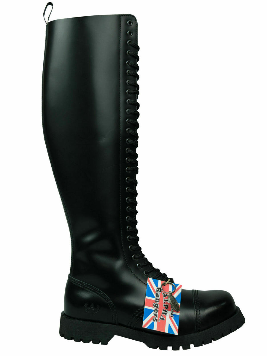 Alpha Rangers 30-loch Boot Ranger Festival Army Gothic Leder Springers ...
