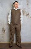 Rumble59 Vintage Loose Fit Pants New Jersey - Fischgrat braun