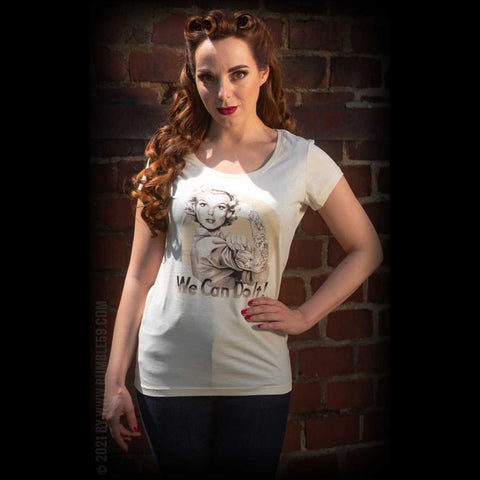 Rumble59 T-Shirt white, Marilyn can do it!