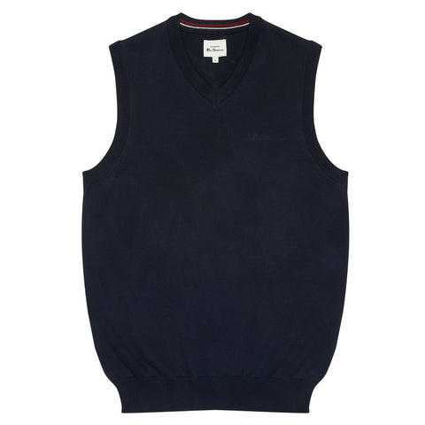 Ben Sherman Signature Cotton V-Neck Vest dark navy