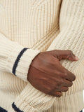 Ben Sherman Textured Stripe Roll Neck Ivory