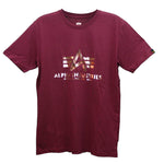 Alpha Industries Basic T-Shirt foil print burgundy gold