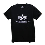 Alpha Industries Basic T-Shirt foil print black metalsilver