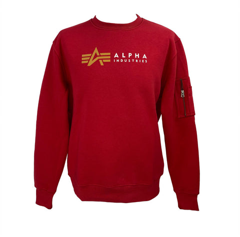 Alpha Industries Label Sweater speed red