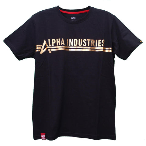 Alpha Industries T-Shirt Foil Print black/gold