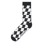 Dedicated Socks Sigtuna Pepita Cats Black