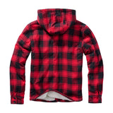 Brandit Lumberjacket hooded red-black