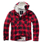 Brandit Lumberjacket hooded red-black