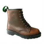 Solovair Brown Greasy Shearling 8-Loch Stiefel braun