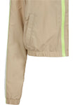 Urban Classics Ladies Short Piped Track Jacket  concrete/electriclime