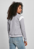 Urban Classics Ladies Organic Inset College Sweat Jacket grey/white