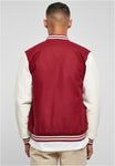 Urban Classics Oldschool College Jacket burgundy white