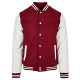 Urban Classics Oldschool College Jacket burgundy white